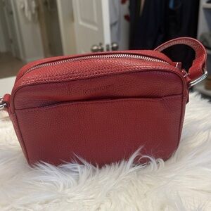 Red Leather Crossbody Bag (Mancini)